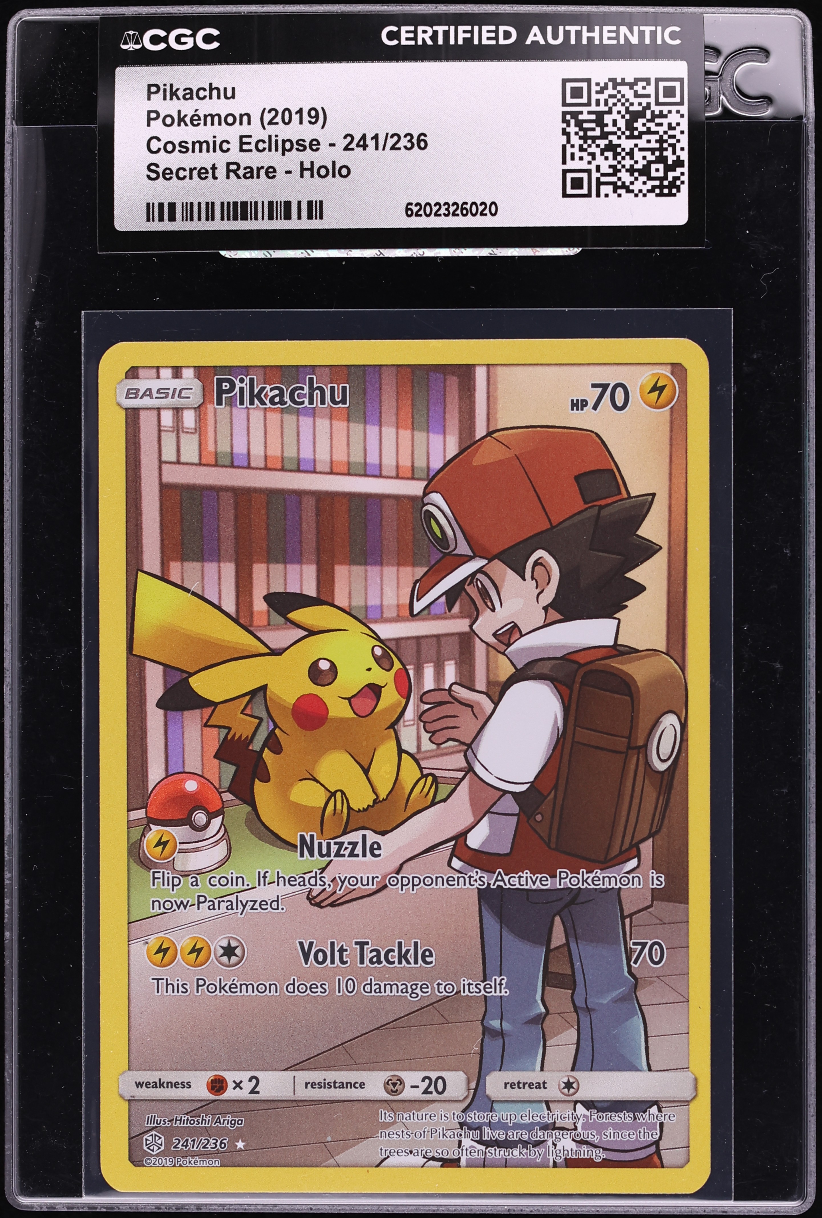 2019 Pokemon Sun & Moon Cosmic Eclipse CHR Pikachu #241 CGC AUTH