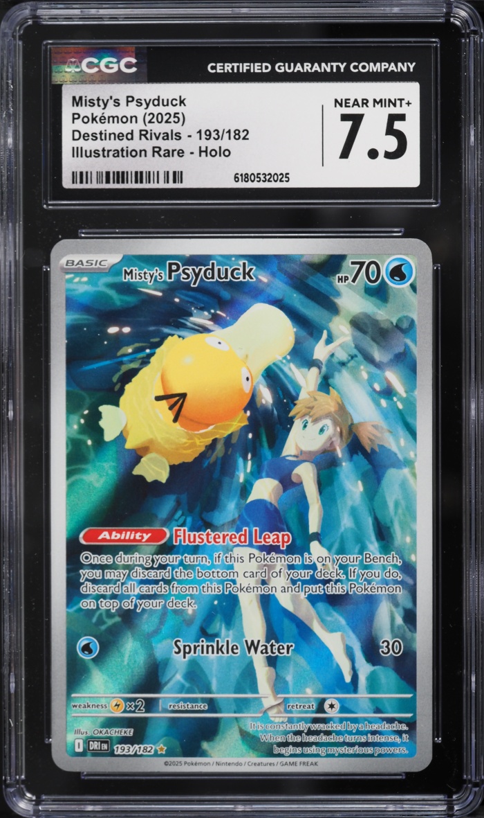 2025 Pokemon Scarlet & Violet Destined Rivals IR Misty's Psyduck #193 CGC 7.5 NRMT+