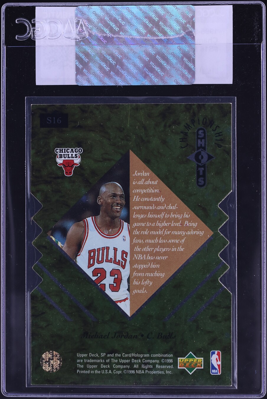 1995 SP Championship Shots Michael Jordan #S16 CGC AUTH