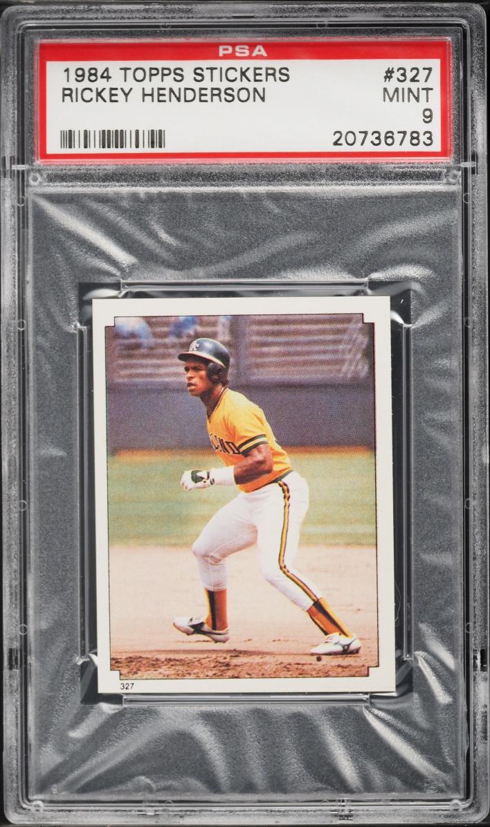 1984 Topps Sticker Rickey Henderson #327 PSA 9 MINT