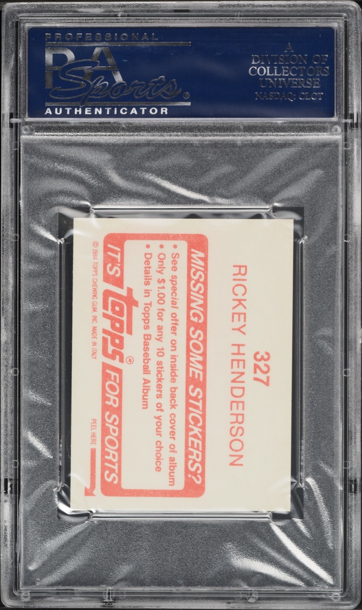 1984 Topps Sticker Rickey Henderson #327 PSA 9 MINT