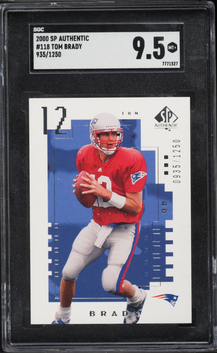 2000 SP Authentic Tom Brady ROOKIE /1250 #118 SGC 9.5 MINT+