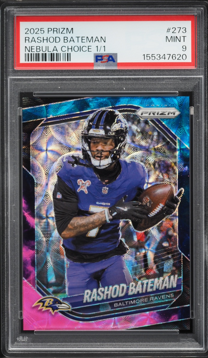 2025 Panini Prizm Nebula Choice Rashod Bateman 1/1 #273 PSA 9 MINT