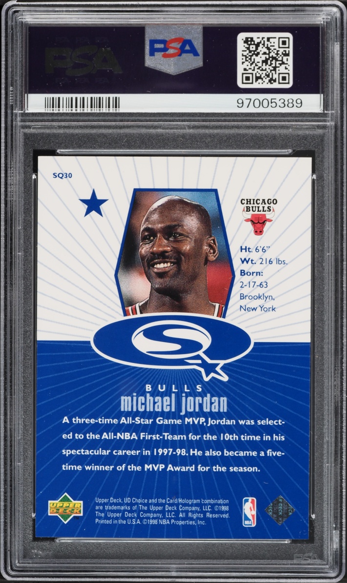 1998 Upper Deck Choice Starquest Blue Michael Jordan #SQ30 PSA 10 GEM MINT