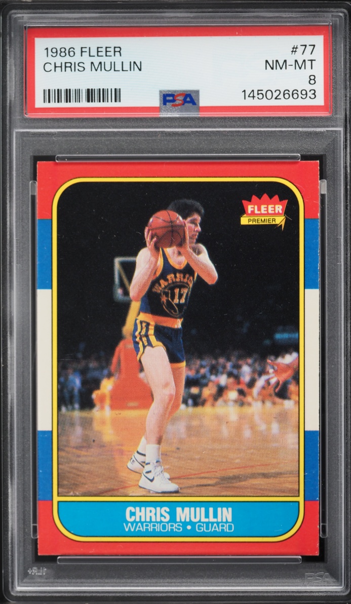 1986 Fleer Basketball Chris Mullin ROOKIE #77 PSA 8 NM-MT