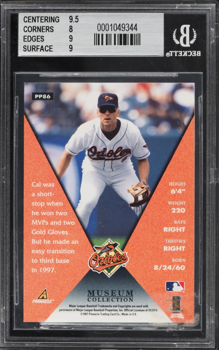 1998 Pinnacle Museum Collection Cal Ripken Jr. & Roberto Alomar #PP86 BGS 8.5 NM-MT+