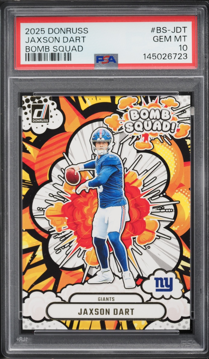 2025 Donruss Bomb Squad Jaxson Dart ROOKIE #BS-JDT PSA 10 GEM MINT
