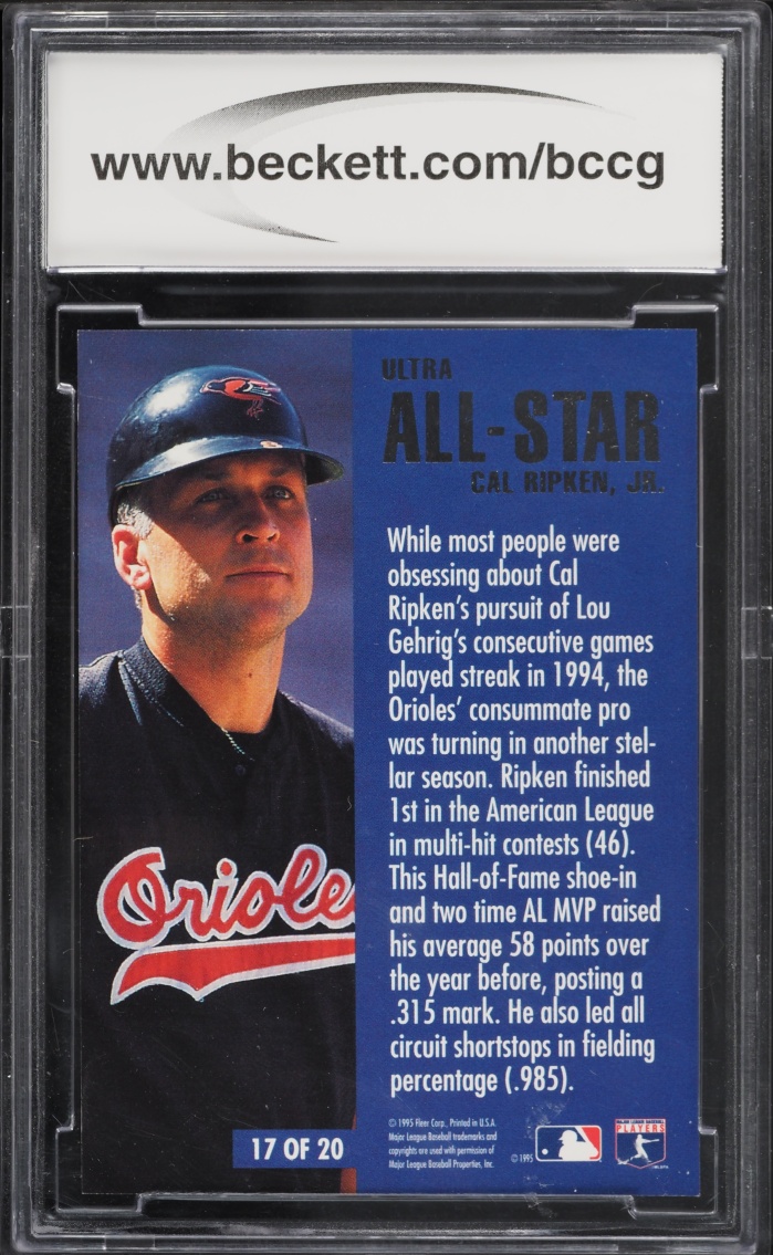 1995 Ultra All-Stars Gold Medallion Cal Ripken #17 BCCG 10