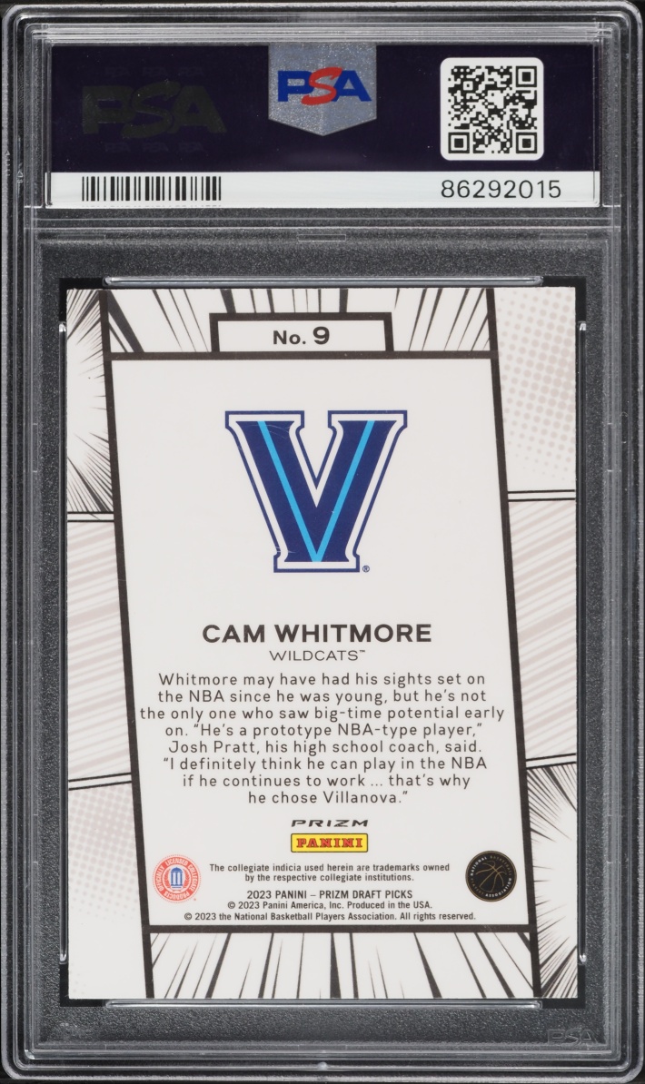 2023 Panini Prizm Draft Picks Manga Cam Whitmore ROOKIE #9 PSA 10 GEM MINT