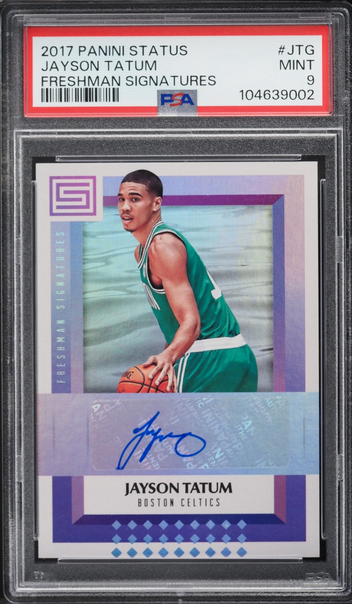 2017 Panini Status Freshman Jayson Tatum ROOKIE AUTO #FS-JTG PSA 9 MINT