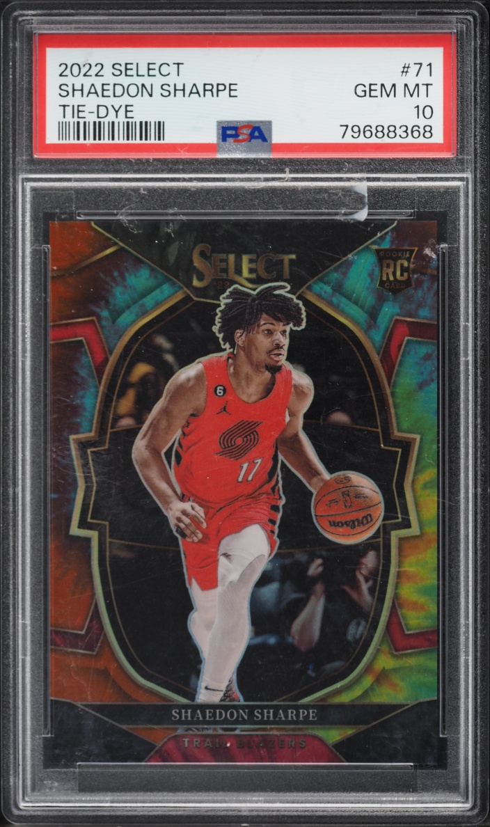 2022 Select Concourse Tie-Dye Shaedon Sharpe ROOKIE /25 #71 PSA 10 GEM MINT