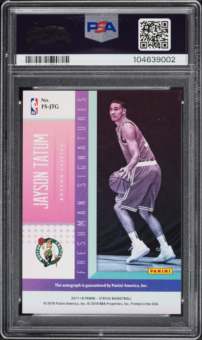 2017 Panini Status Freshman Jayson Tatum ROOKIE AUTO #FS-JTG PSA 9 MINT
