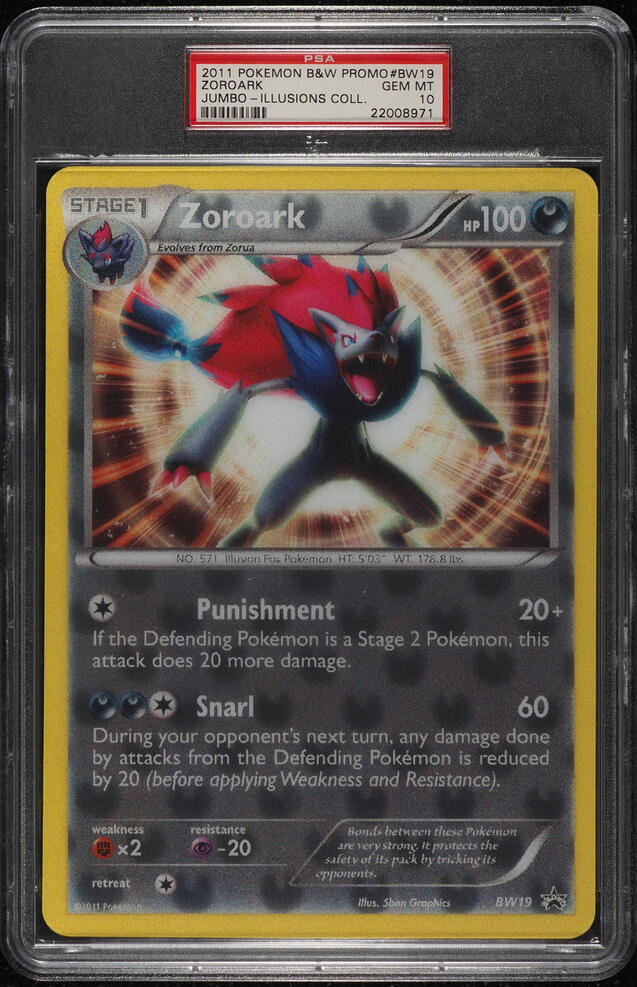2011 Pokemon BW Promo Jumbo Illusions Collection Zoroark #BW19 PSA 10 GEM MINT