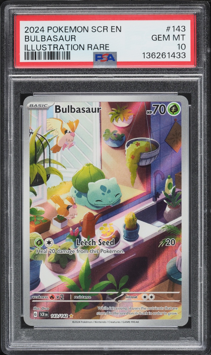 2024 Pokemon Scarlet & Violet Stellar Crown IR Bulbasaur #143 PSA 10 GEM MINT