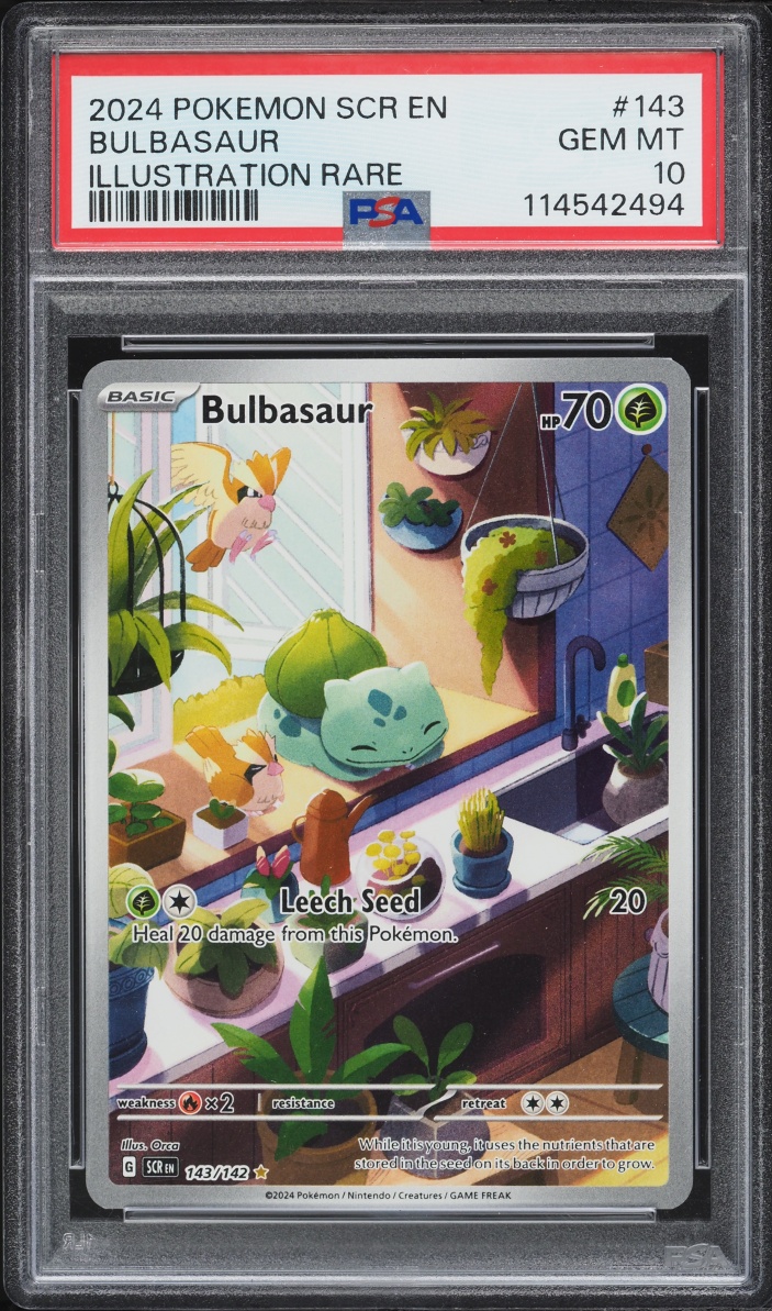 2024 Pokemon Scarlet & Violet Stellar Crown IR Bulbasaur #143 PSA 10 GEM MINT