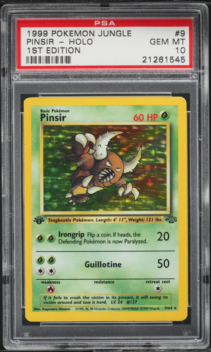 1999 Pokemon Jungle 1st Edition Holo Pinsir #9 PSA 10 GEM MINT