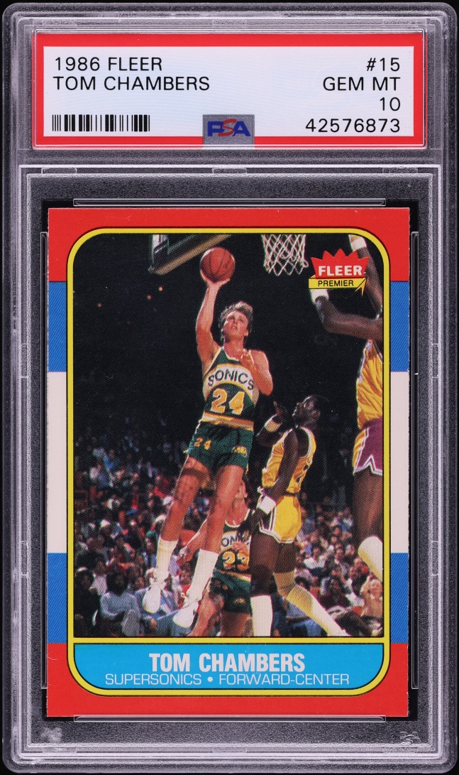 1986 Fleer Basketball Tom Chambers #15 PSA 10 GEM MINT