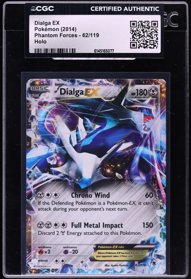 2014 Pokemon XY Phantom Forces Holo Dialga EX #62 CGC AUTH