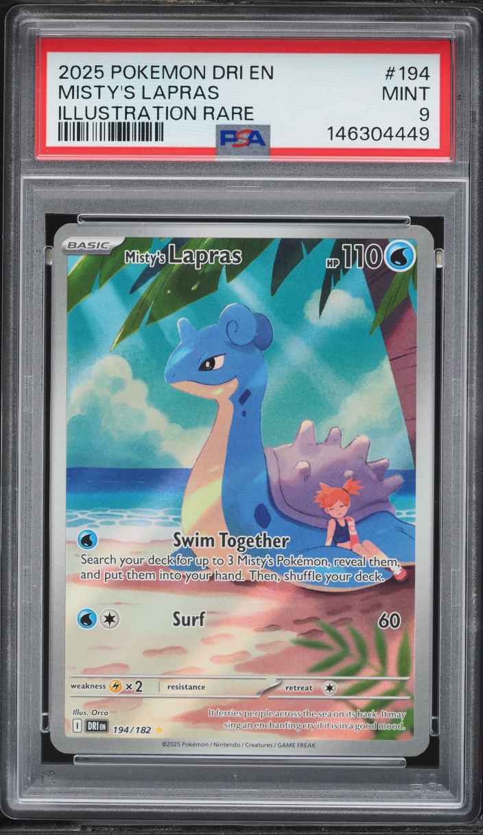 2025 Pokemon Scarlet & Violet Destined Rivals IR Misty's Lapras #194 PSA 9 MINT