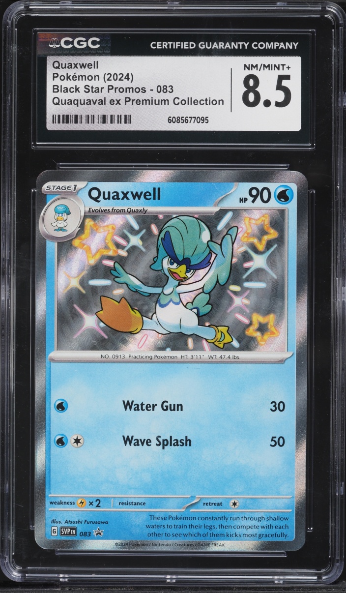 2024 Pokemon Scarlet & Violet Promo Quaquaval ex Premium Collection Quaxwell #83 CGC 8.5 NM-MT+