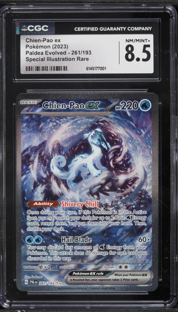 2023 Pokemon Scarlet & Violet Paldea Evolved SIR Chien-Pao ex #261 CGC 8.5 NM-MT+