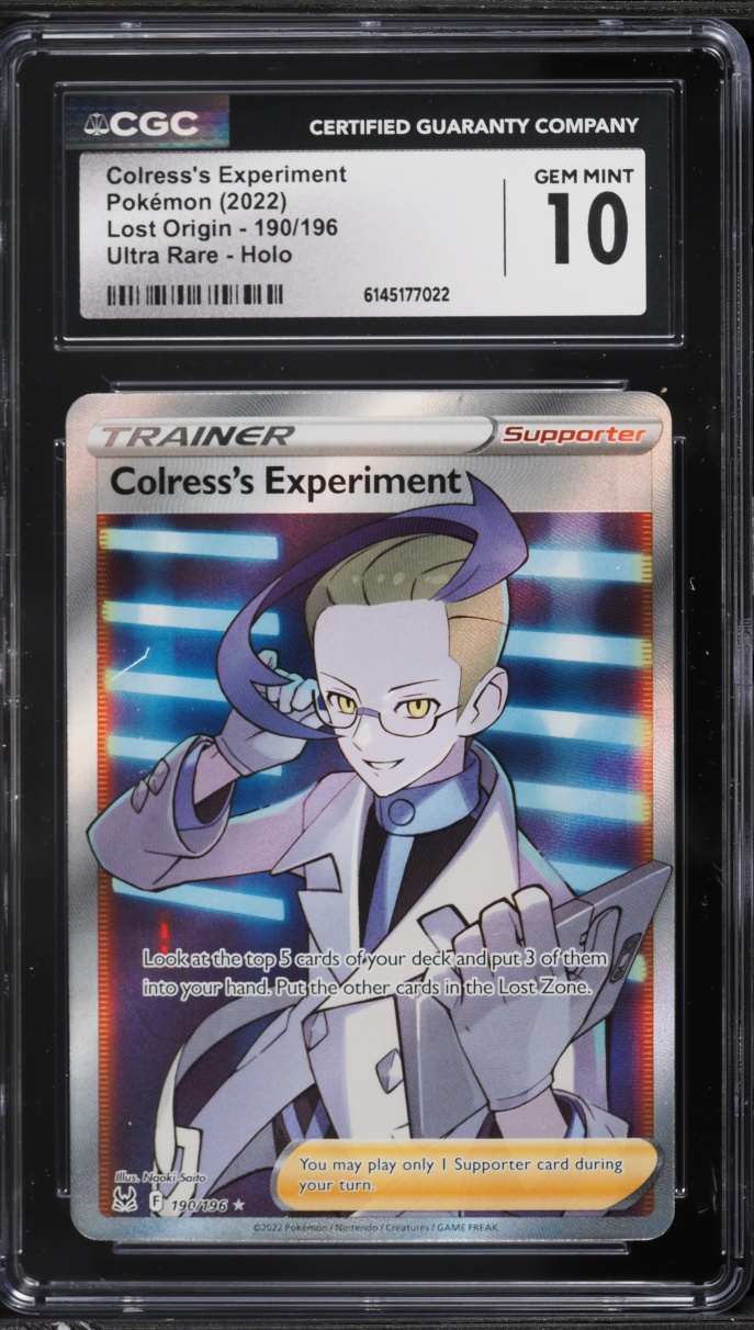 2022 Pokemon Sword & Shield Lost Origin Full Art Colress's Experiment #190 CGC 10 GEM MINT