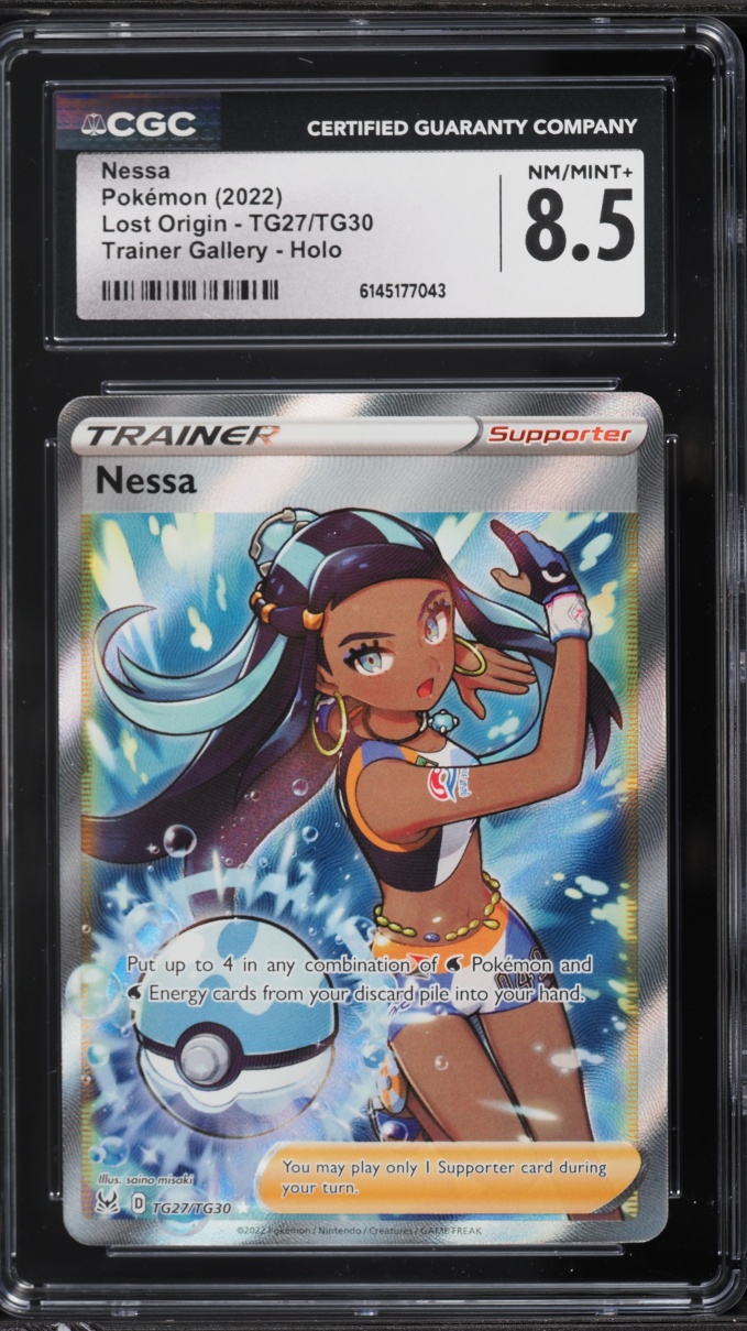 2022 Pokemon Sword & Shield Lost Origin CHR Nessa #TG27 CGC 8.5 NM-MT+