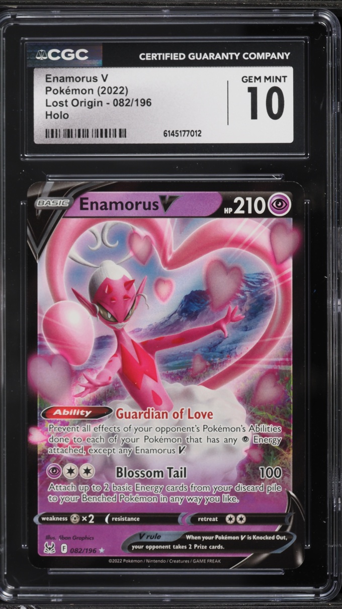 2022 Pokemon Sword & Shield Lost Origin Enamorus V #82 CGC 10 GEM MINT