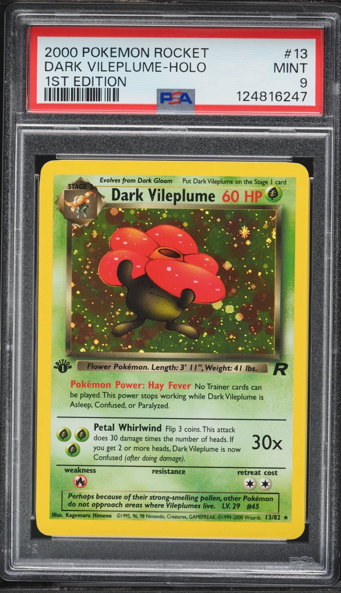 2000 Pokemon Team Rocket 1st Edition Holo Dark Vileplume #13 PSA 9 MINT