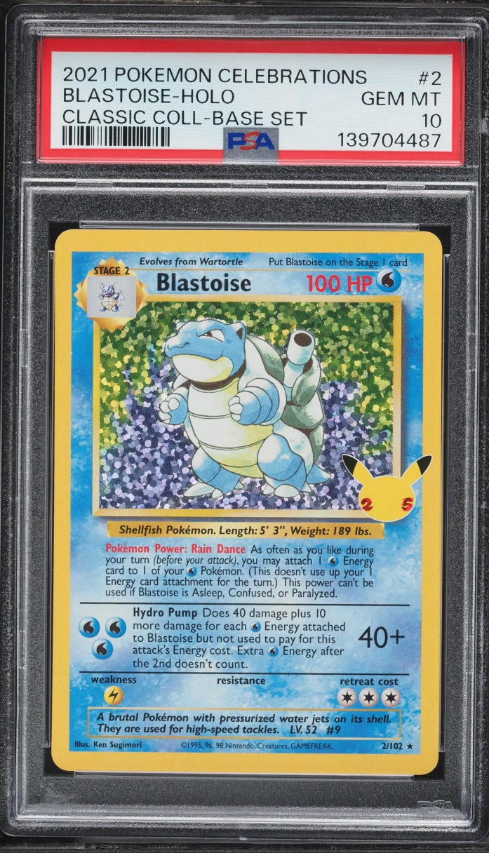 2021 Pokemon Sword & Shield Celebrations Classic Collection Holo Blastoise #2 PSA 10 GEM MINT