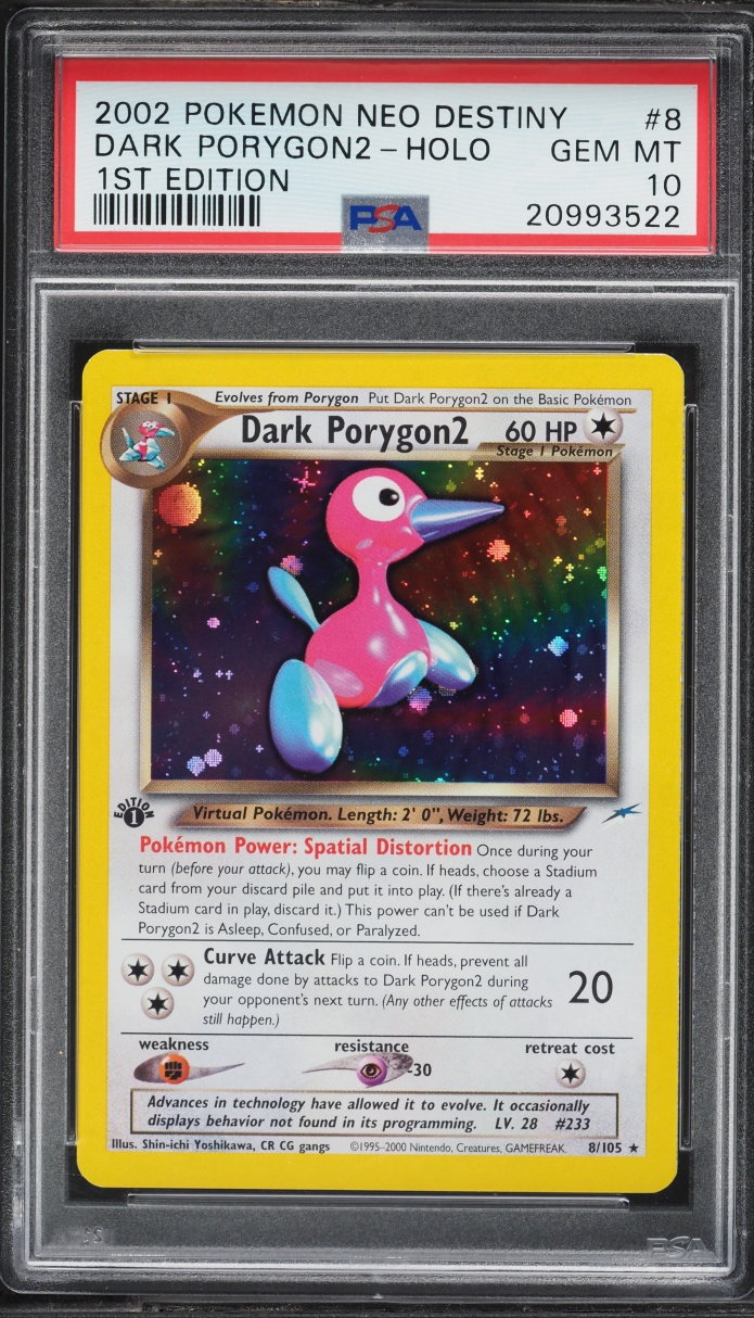 2002 Pokemon Neo Destiny 1st Edition Holo Dark Porygon2 #8 PSA 10 GEM MINT