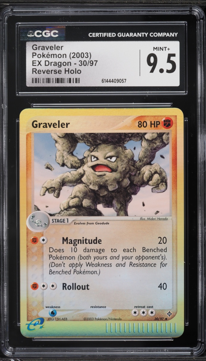 2003 Pokemon EX Dragon Reverse Holo Graveler #30 CGC 9.5 MINT+