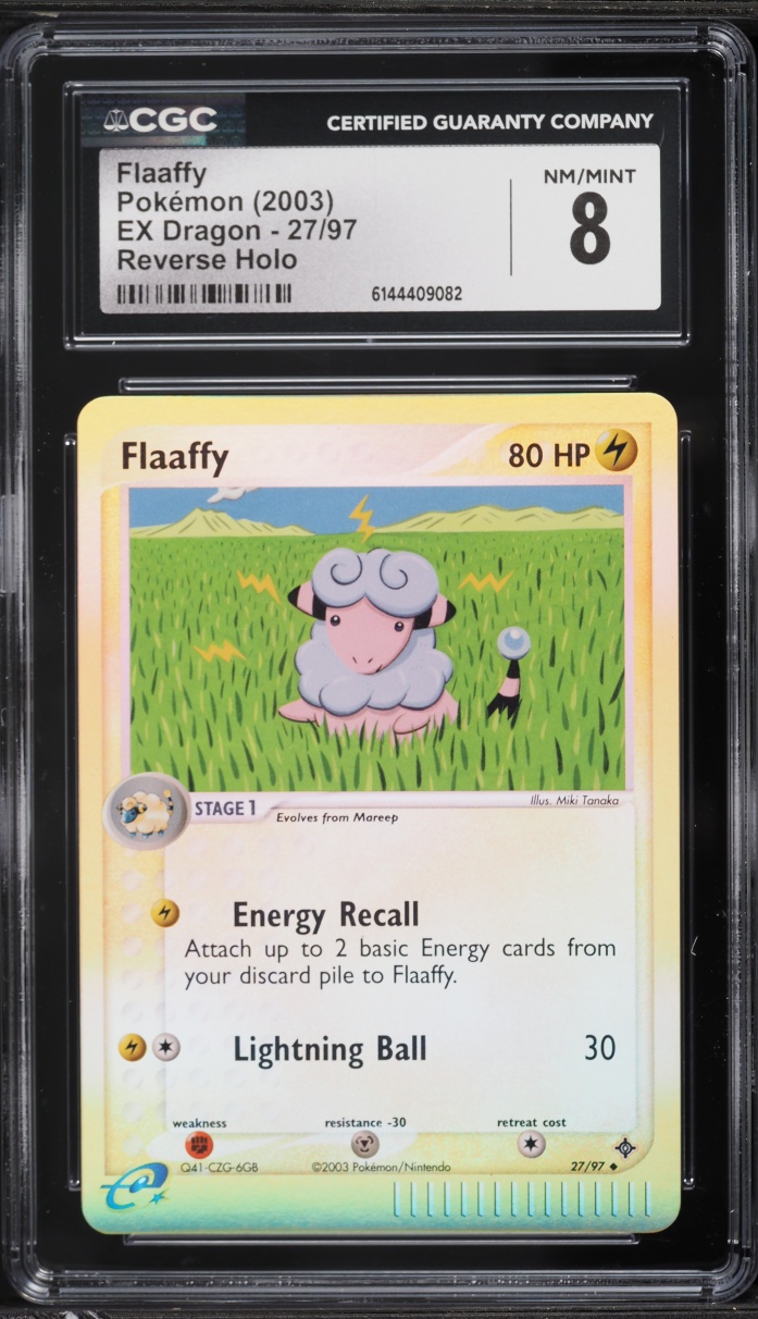 2003 Pokemon EX Dragon Reverse Holo Flaaffy #27 CGC 8 NM-MT