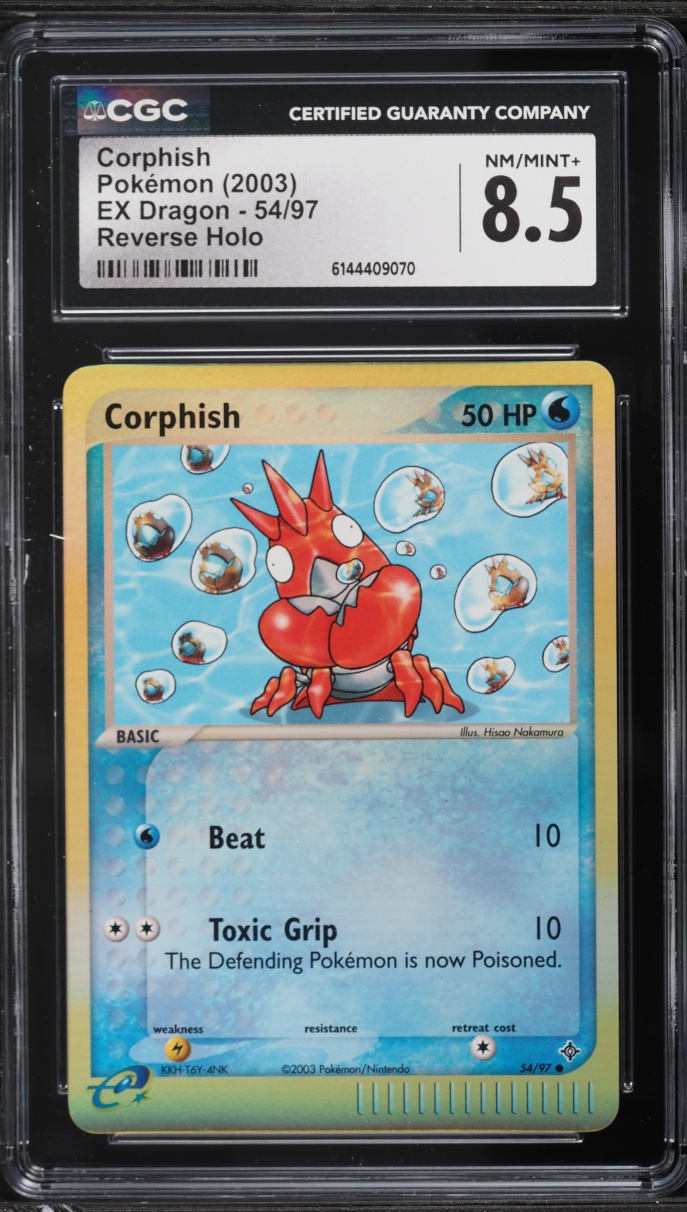 2003 Pokemon EX Dragon Reverse Holo Corphish #54 CGC 8.5 NM-MT+