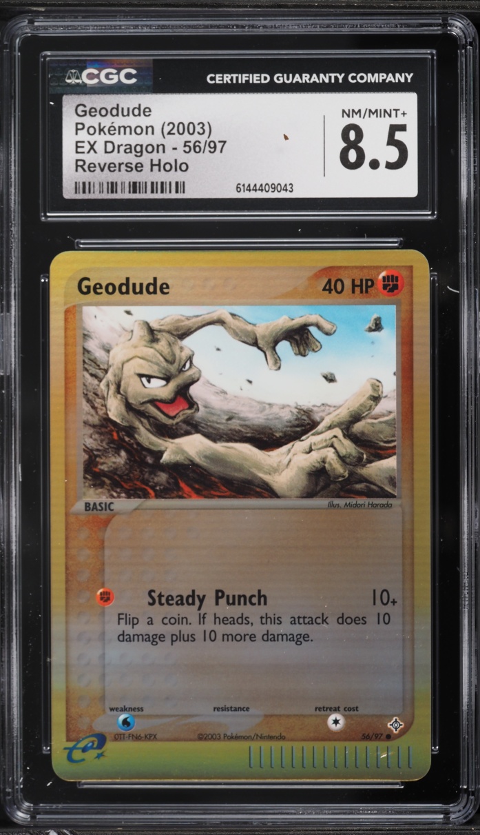 2003 Pokemon EX Dragon Reverse Holo Geodude #56 CGC 8.5 NM-MT+