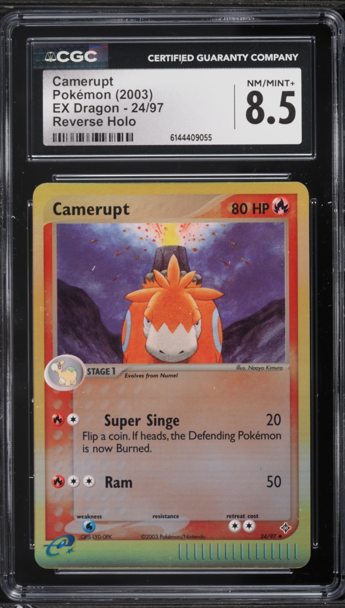 2003 Pokemon EX Dragon Reverse Holo Camerupt #24 CGC 8.5 NM-MT+