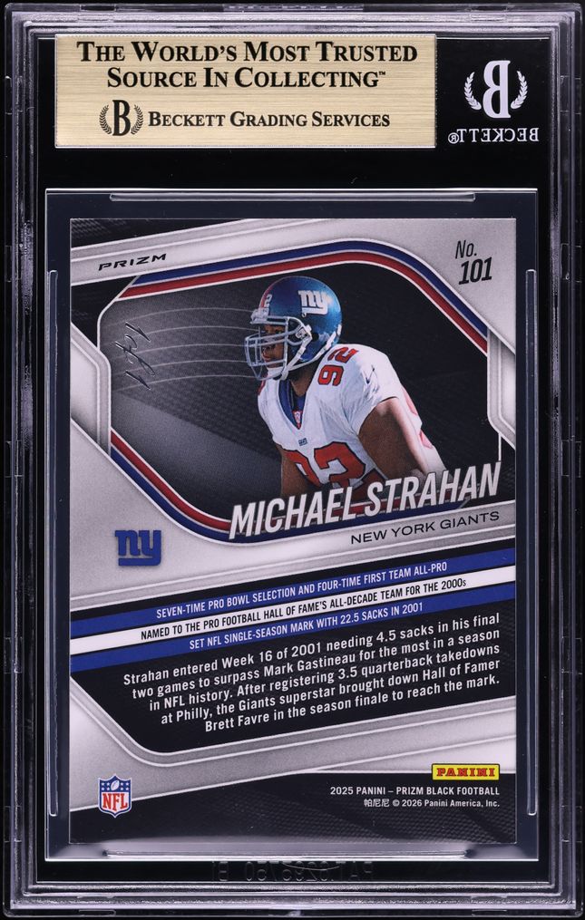 2025 Panini Prizm Black Nebula FOTL Michael Strahan 1/1 #101 BGS 9.5 GEM MINT