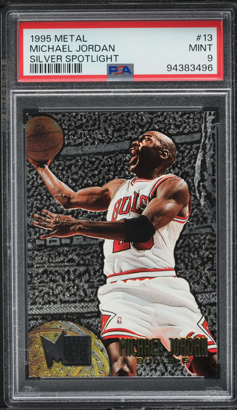 1995 Metal Silver Spotlight Michael Jordan #13 PSA 9 MINT on