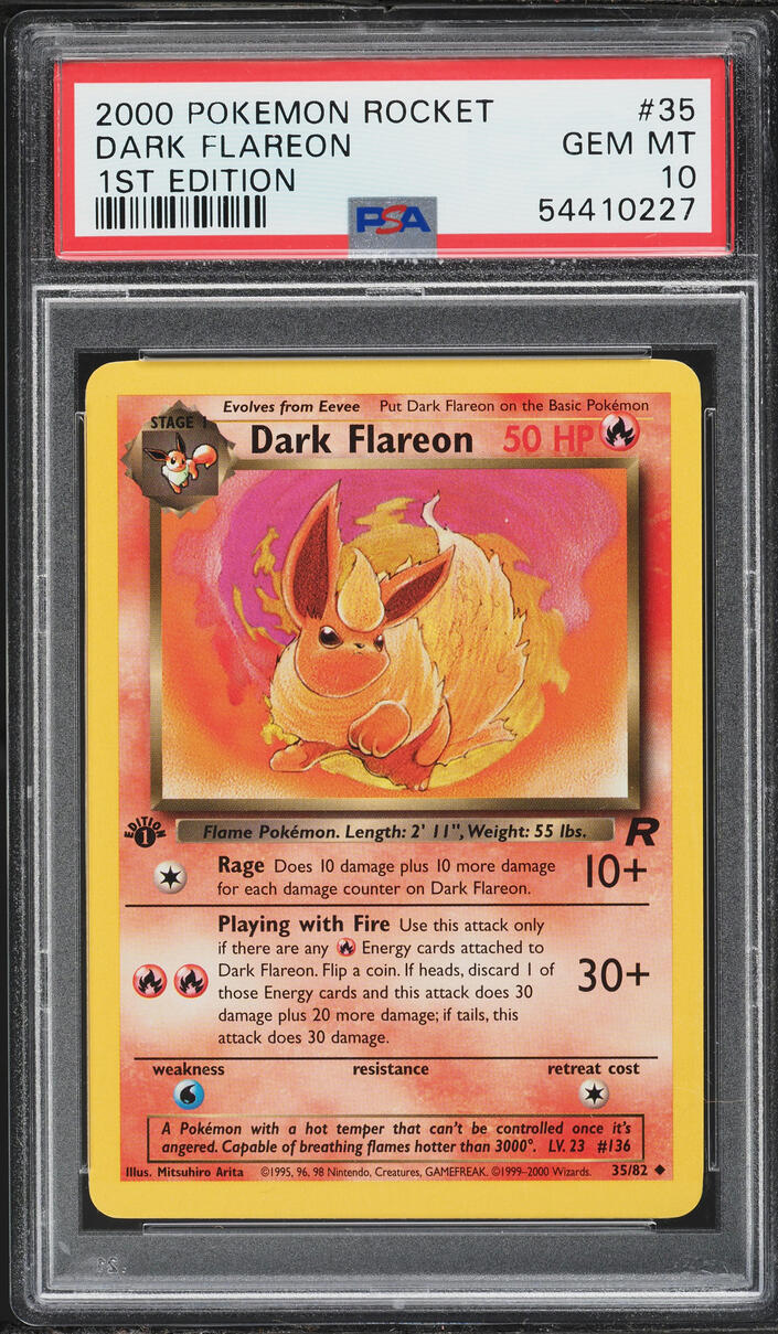2000 Pokemon Team Rocket 1st Edition Dark Flareon #35 PSA 10 GEM MINT