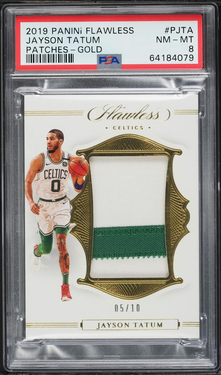 2019 Panini Flawless Gold Jayson Tatum PATCH /10 #P-JTA PSA 8 NM-MT