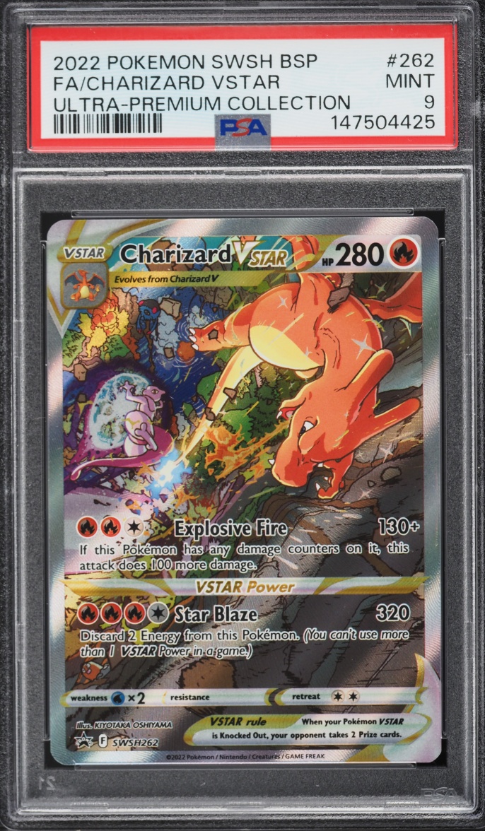 2022 Pokemon Sword & Shield Promo Ultra Premium Full Art Charizard VSTAR #SWSH262 PSA 9 MINT