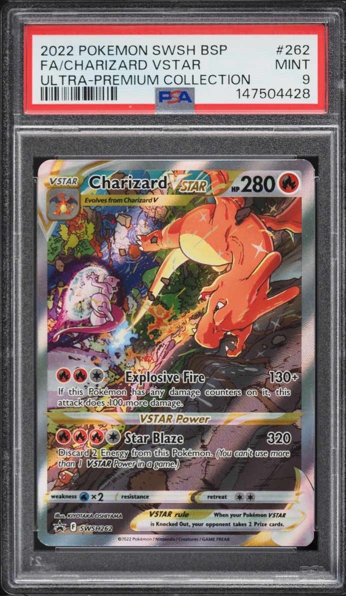 2022 Pokemon Sword & Shield Promo Ultra Premium Full Art Charizard VSTAR #SWSH262 PSA 9 MINT