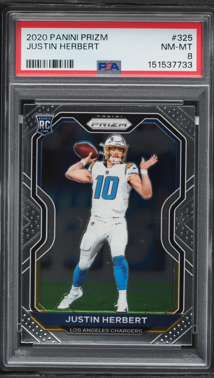 2020 Panini Prizm Justin Herbert ROOKIE #325 PSA 8 NM-MT