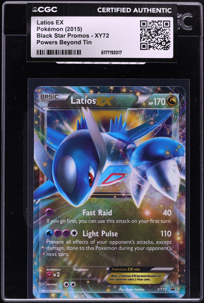 2015 Pokemon XY Black Star Promo Powers Beyond Tin Holo Latios EX #XY72 CGC AUTH