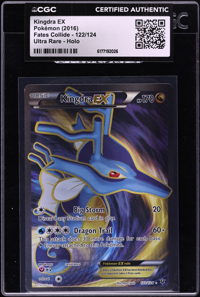 2016 Pokemon XY Fates Collide Full Art Kingdra EX #122 CGC AUTH