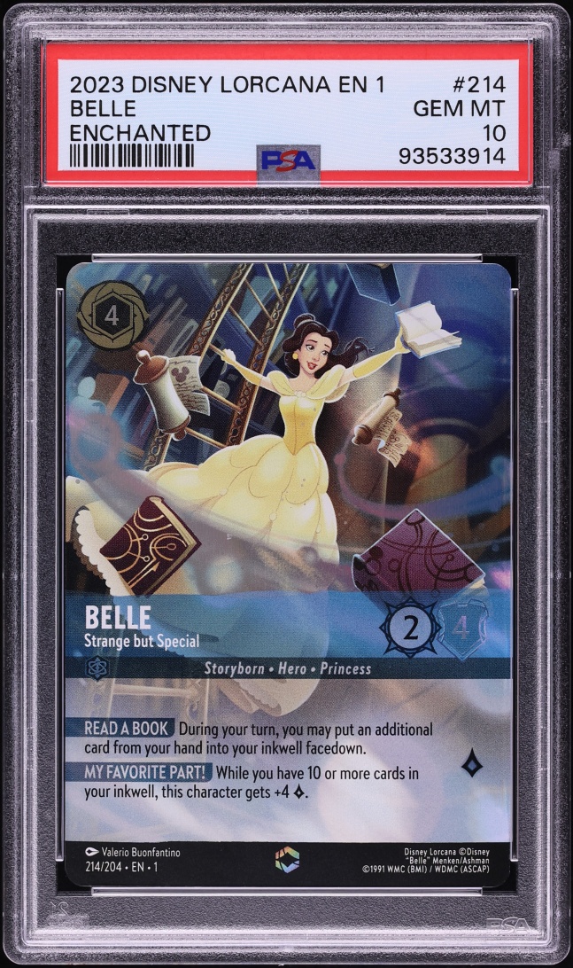 2023 Disney Lorcana First Chapter Enchanted Belle Strange But Special #214 PSA 10 GEM MINT