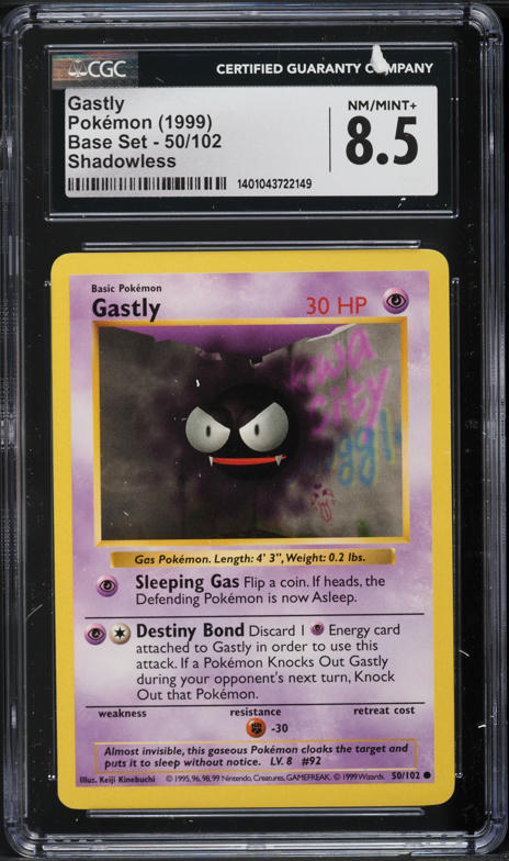 1999 Pokemon Base Set Shadowless 1st Edition Gastly #50 PSA 10 GEM