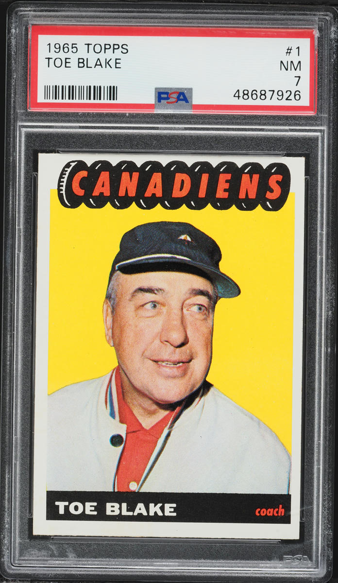 1965 Topps Hockey Toe Blake #1 PSA 7 NRMT