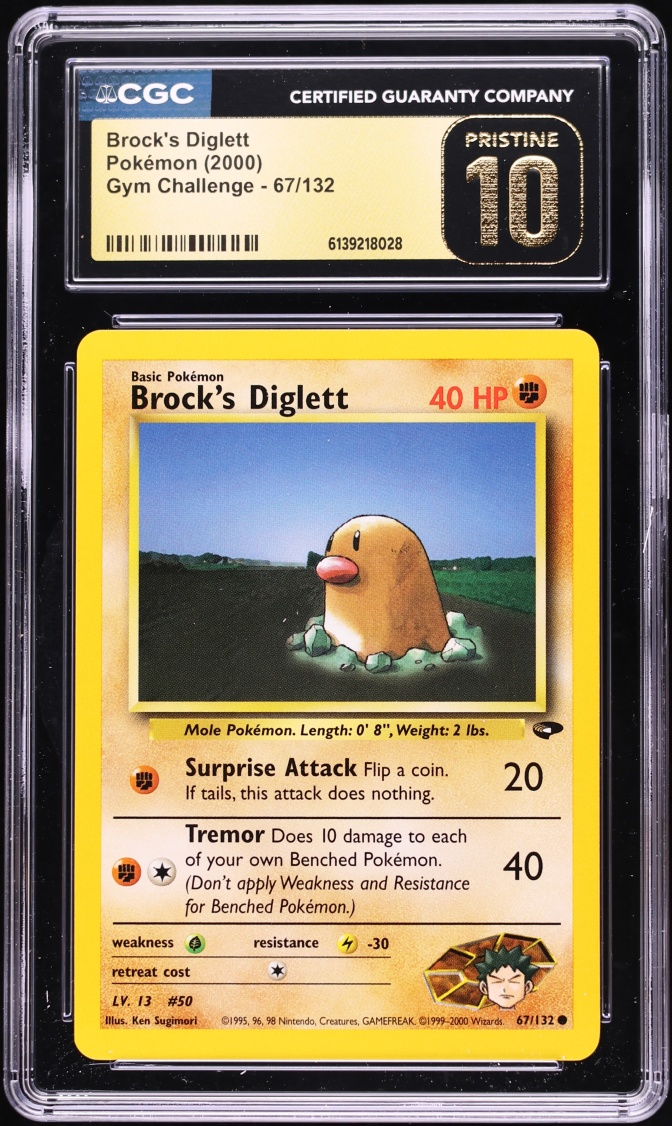 2000 Pokemon Gym Challenge Brock's Diglett #67 CGC 10 PRISTINE