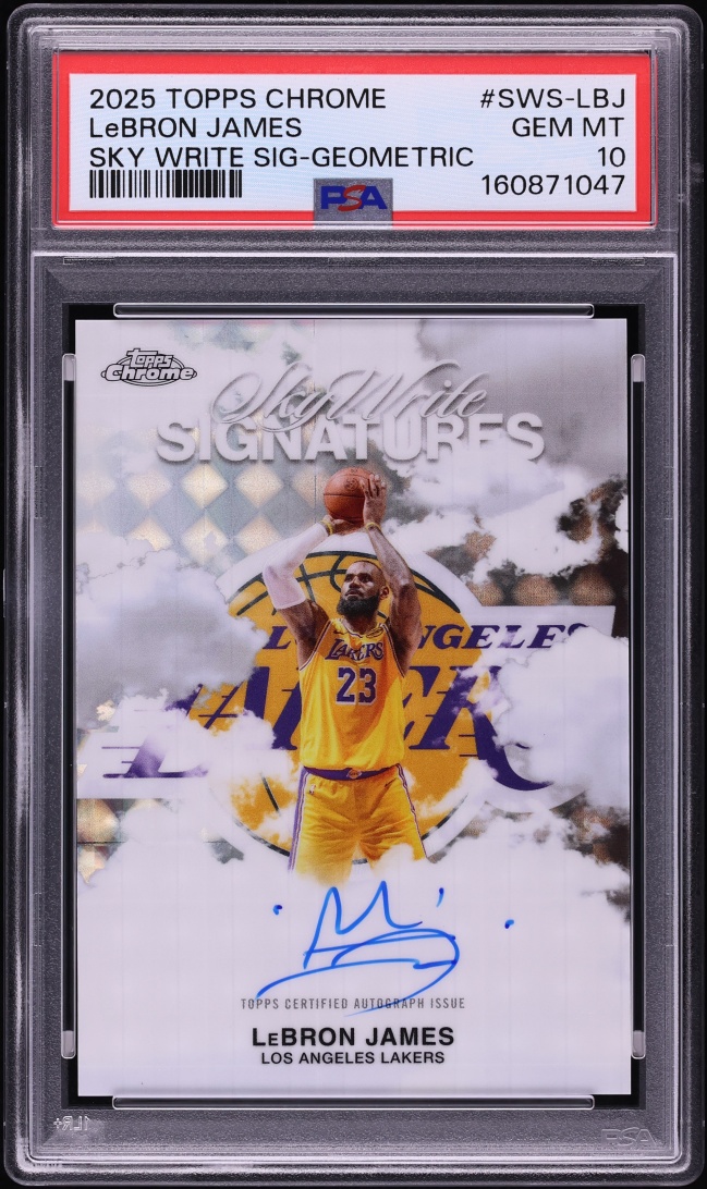 2025 Topps Chrome Sky Write Geometric LeBron James AUTO #SWS-LBJ PSA 10 GEM MINT